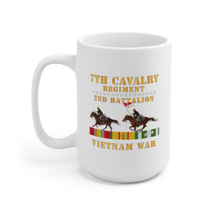 Ceramic Mug 15oz - Army - 2nd Battalion,  7th Cavalry Regiment - Vietnam War wt 2 Cav Riders and VN SVC X300