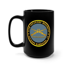 Load image into Gallery viewer, Black Mug 15oz - Army - 25th Infantry Regiment - Jackson Barracks, LA - Buffalo Soldiers w Inf Branch
