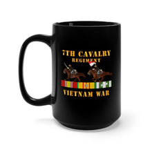 Load image into Gallery viewer, Black Mug 15oz - Army - 7th Cavalry Regiment - Vietnam War wt 2 Cav Riders and VN SVC X300
