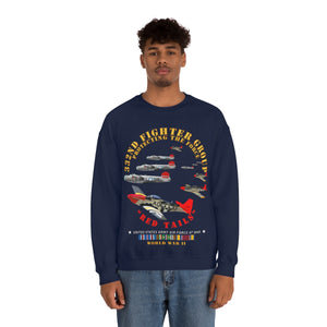 Unisex Heavy Blend Crewneck Sweatshirt - Army - AAC - 332nd Fighter Group - Red Tails - Protect Force