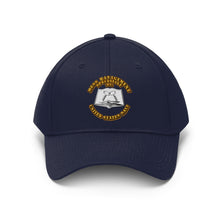 Load image into Gallery viewer, Unisex Twill Hat - Navy - Rate - Mess Management Specialist - Direct to Garment (DTG) - Printed
