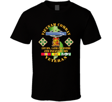 Load image into Gallery viewer, Army - Vietnam Combat Infantry Veteran W 1st Bn 14th Inf - 4th Id Ssi T-shirt
