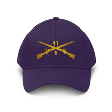 Load image into Gallery viewer, Unisex Twill Hat - 1st Battalion, 41st Infantry Regiment with Infantry Branch without Text - Direct to Garment (DTG) - Printed
