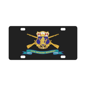 Army - 15th Infantry Regiment - DUI w Br - Ribbon X 300 Classic License Plate