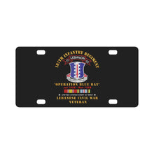 Load image into Gallery viewer, Army - 187th Infantry Regiment - TF 201 - Lebanon Civil War w AFEM SVC Classic License PlateC
