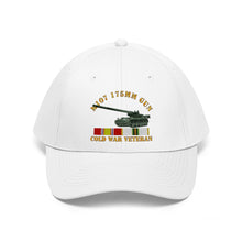 Load image into Gallery viewer, Twill Hat - Army - M107 - 175mm Gun - Cold War Veteran with Cold War Service Ribbons - Hat - Direct to Garment (DTG) - Printed
