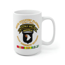 Load image into Gallery viewer, White Ceramic Mug - Army - 58th Infantry Platoon - Scout Dog - w VN SVC
