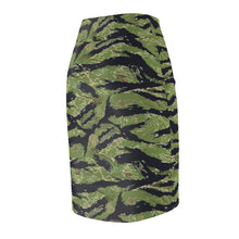 Load image into Gallery viewer, Women&#39;s Pencil Skirt - Military Tiger Stripe Jungle Camouflage
