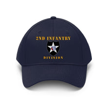 Load image into Gallery viewer, Twill Hat - Army - 2nd Infantry Division with Text - Embroidery
