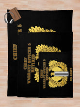 Load image into Gallery viewer, Army - Emblem - Warrant Officer 5 - CW5 w Eagle - Retired Throw Blanket
