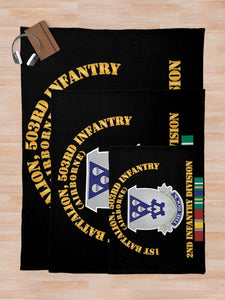 Army - 1st Bn 503rd Infantry - Korea Svc X 300 Throw Blanket