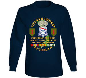 Army - Vietnam Combat Infantry Veteran W Combat Medic - 2nd Bn 18th Inf 1st Inf Div Ssi Long Sleeve