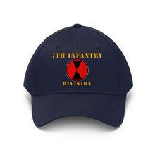 Load image into Gallery viewer, Twill Hat - Army - 7th Infantry Division with Text - Embroidery
