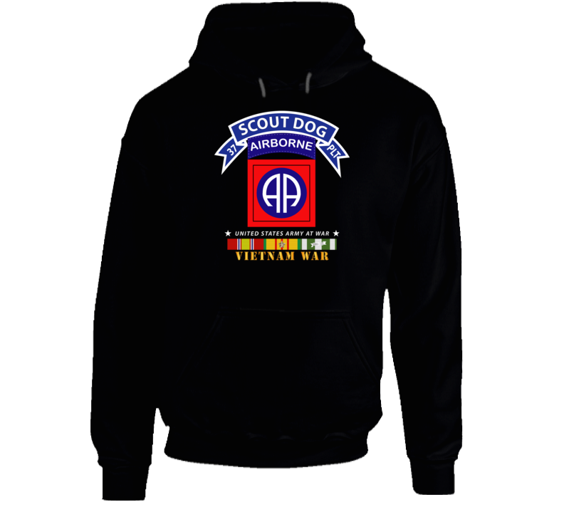 Army - 37th Scout Dog Platoon - 82nd Airborne Div  W Vn Svc Hoodie