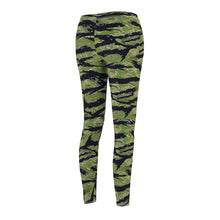 Load image into Gallery viewer, Women&#39;s Cut &amp; Sew Casual Leggings - Vietnam Military Tiger Stripe Jungle Camouflage
