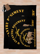 Load image into Gallery viewer, Army - 24th Infantry Regiment - Buffalo Soldiers w 24th Inf Branch Insignia Throw Blanket
