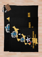 Load image into Gallery viewer, Army - Korea Map - 2nd Infantry Div - Second to None Throw Blanket
