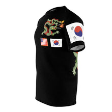 Load image into Gallery viewer, AOP - Black Shirt with Korea Dragon and Flags
