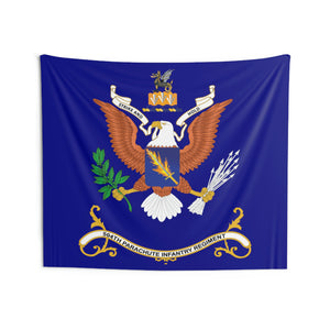 Indoor Wall Tapestries - 504th Parachute Infantry Regiment - STRIKE and HOLD - Regimental Colors Tapestry