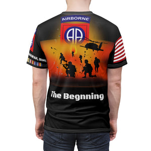 Unisex AOP Tee - Army - Invasion Of Iraq 2003 - 82nd Airborne Division -  Battle of Samawah with Iraq War  Service Ribbons