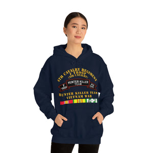 Unisex Heavy Blend Hooded Sweatshirt -  Army - F Troop 4th Cav - Hunter Killer w Vietnam War SVC