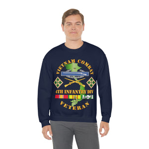 Unisex Heavy Blend Crewneck Sweatshirt - Vietnam Combat Infantry Veteran w 4th Inf Div SSI V1