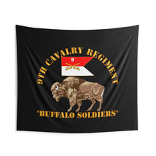 Load image into Gallery viewer, Indoor Wall Tapestries - Army - 9th Cavalry Regiment - Buffalo Soldiers w 9th Cav Guidon
