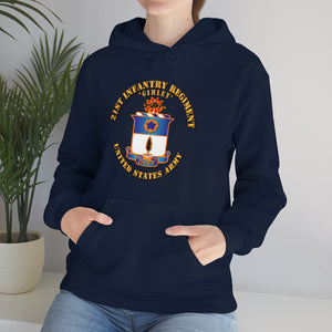 Unisex Heavy Blend Hooded Sweatshirt - Army - 21st Infantry Regt - Gimlet