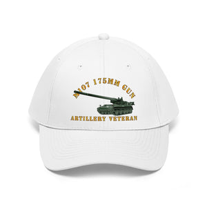 Twill Hat - Army - M107 - 175mm Gun - Artillery Veteran - Hat - Direct to Garment (DTG) - Printed