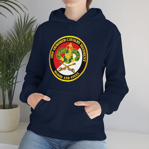Unisex Heavy Blend Hooded Sweatshirt - Army - 3rd Armored Cavalry Regiment DUI - Red White - Blood and Steel