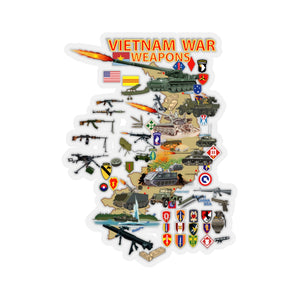 Kiss-Cut Stickers - Map - Vietnam Units -with Wpns - Equipment