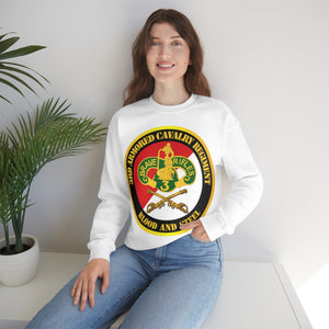 Unisex Heavy Blend Crewneck Sweatshirt - Army - 3rd Armored Cavalry Regiment DUI - Red White - Blood and Steel