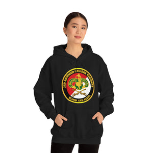Unisex Heavy Blend Hooded Sweatshirt - Army - 3rd Armored Cavalry Regiment DUI - Red White - Blood and Steel