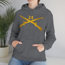 Load image into Gallery viewer, Unisex Heavy Blend Hooded Sweatshirt - Army - 24th Infantry Regiment Branch Wo Txt
