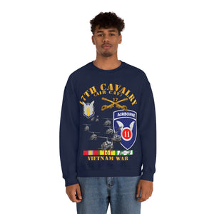 Unisex Heavy Blend Crewneck Sweatshirt - Army - 17th Cavalry (Air CAv) - 11th Airborne Division w SVC