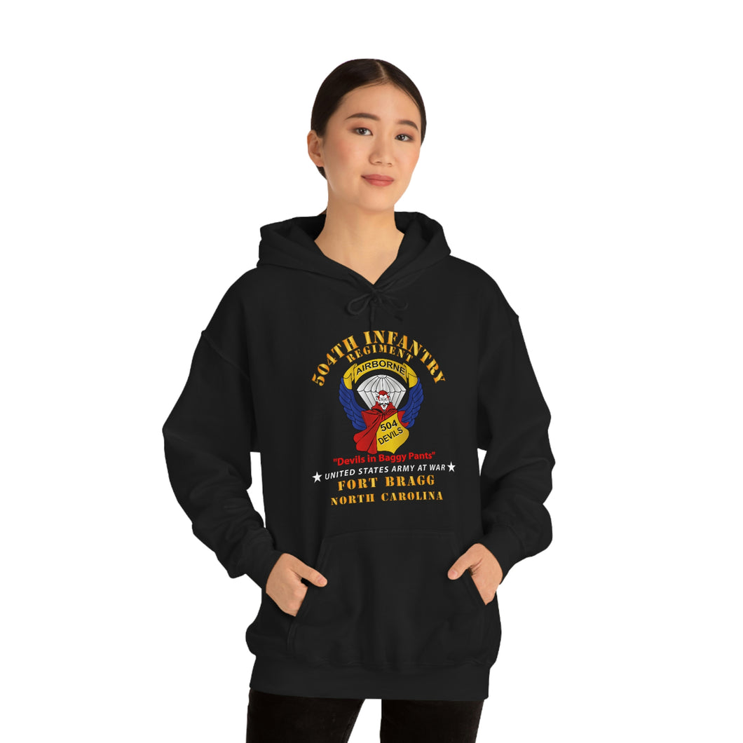 Unisex Heavy Blend Hooded Sweatshirt - Army - 504th Infantry Regiment - Devils - FBNC X 300