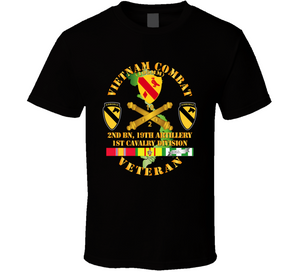 Army - Vietnam Combat Veteran W 2nd Bn 19th Artillery Dui - 1st Cav Div - V1 T-shirt