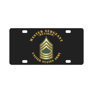 Army - Master Sergeant - MSG - Retired Classic License Plate