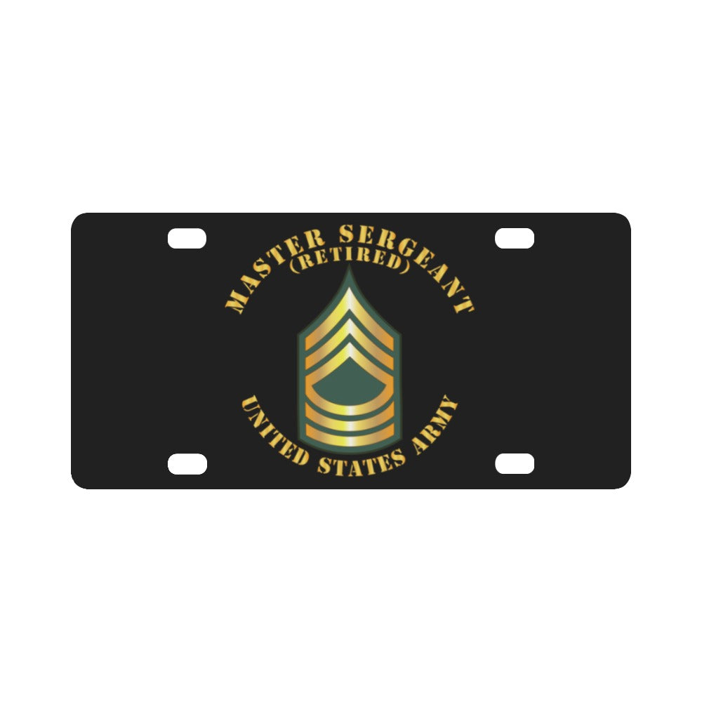 Army - Master Sergeant - MSG - Retired Classic License Plate