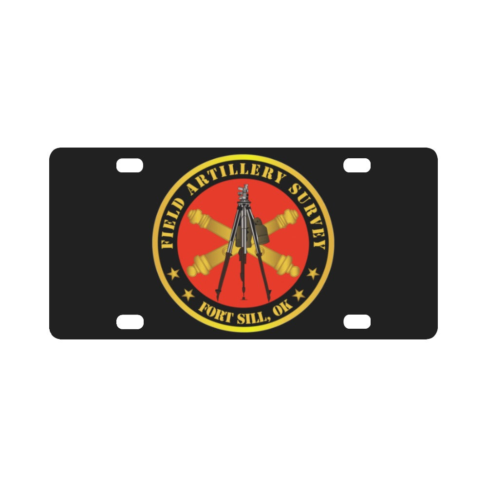 Army - Field Artillery Survey w Branch - Aiming Circle Ft Sill OK Classic License Plate