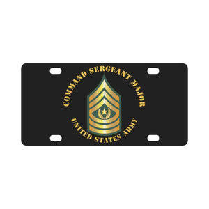 Army - Command Sergeant Major - CSM Classic License Plate