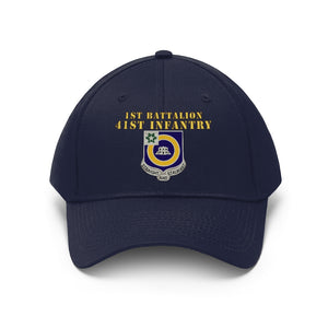 Unisex Twill Hat - 1st Battalion, 41st Infantry Regiment with Unit Crest - Direct to Garment (DTG) - Printed