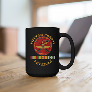 Black Mug 15oz - USMC - Vietnam Combat Veteran - 1st Force Recon Co w VN SVC