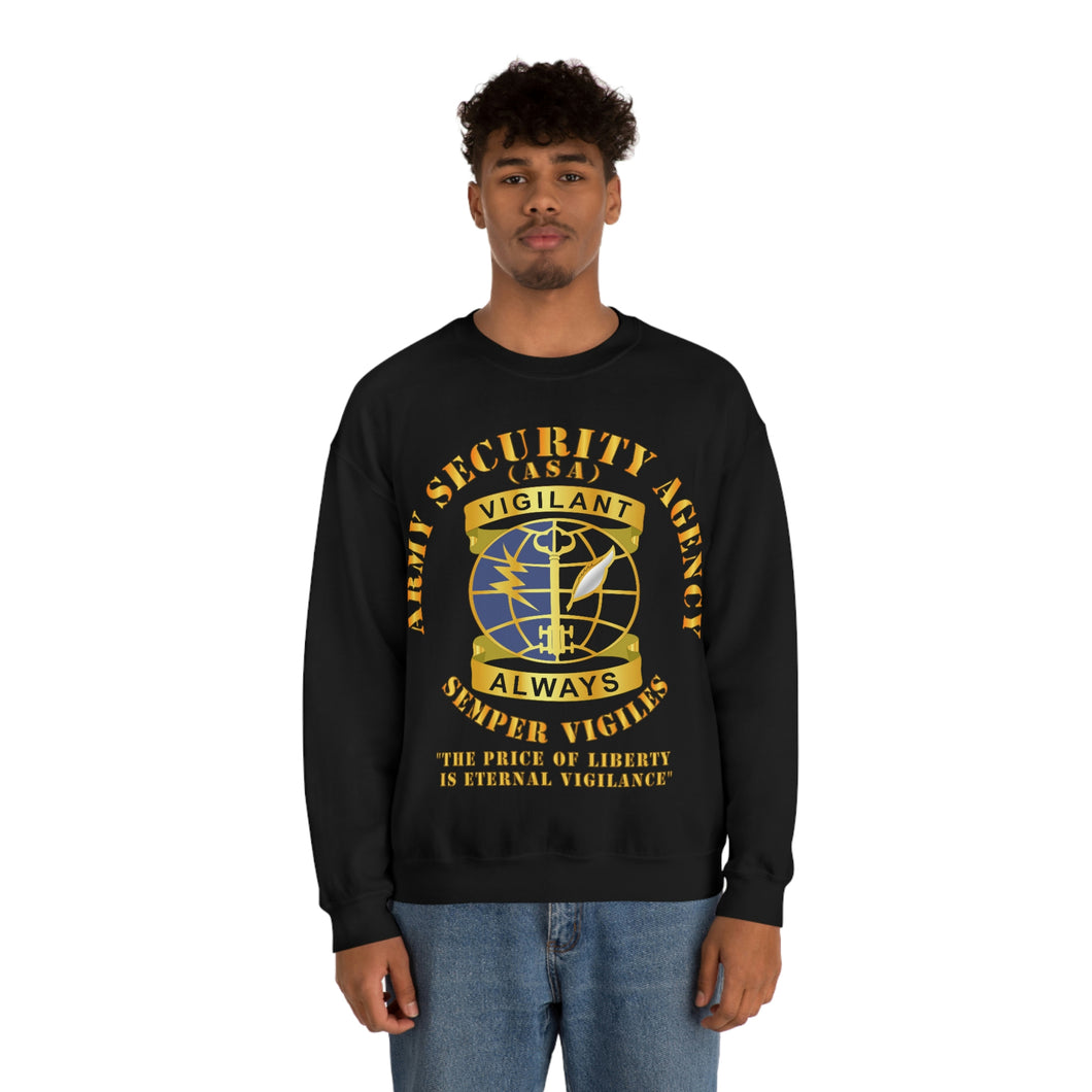 Unisex Heavy Blend Crewneck Sweatshirt - Army Security Agency - DUI - Always Vigilante