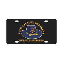 Load image into Gallery viewer, Army - 10th Cavalry Regiment w Cav Hat - Buffalo Soldiers Classic License Plate
