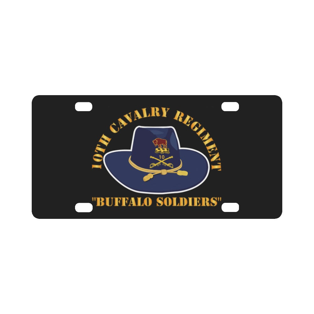 Army - 10th Cavalry Regiment w Cav Hat - Buffalo Soldiers Classic License Plate