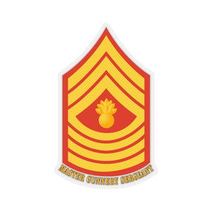Kiss-Cut Stickers - USMC - Enlisted Insignia - E9 - Master Gunnery Sergeant (MGySgt) - Dress Blue - Bottom Txt t X 300