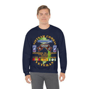 Unisex Heavy Blend Crewneck Sweatshirt - Army - Vietnam Combat Vet - N Co 75th Infantry (Ranger) - 173rd Airborne Bde SSI