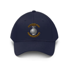 Load image into Gallery viewer, Unisex Twill Hat - Navy - Rate - Navy Utilities Man - Direct to Garment (DTG) - Printed
