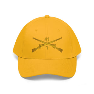 Unisex Twill Hat - 1st Battalion, 41st Infantry Regiment with Infantry Branch without Text - Direct to Garment (DTG) - Printed